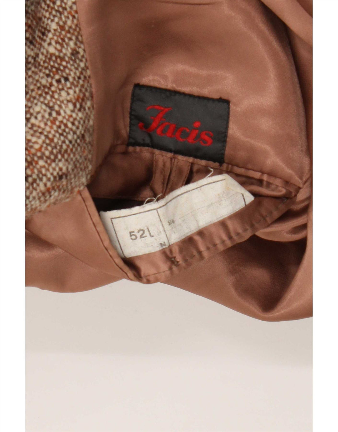Facis Herre Dobbeltradet Frakke IT 52 XL Brun Flecked