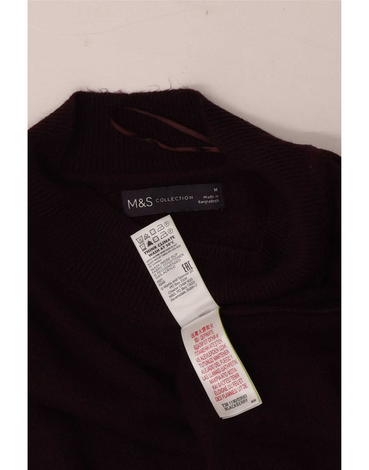 Marks & Spencer Dame Turtle Neck Jumper Sweater UK 14 Medium Burgundy