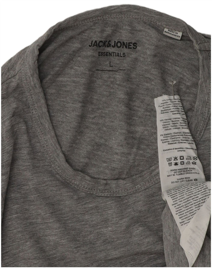 Jack & Jones Herre T-Shirt Top Stor Grå Flecked Bomuld
