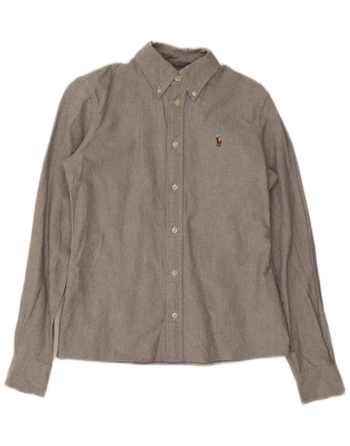 Ralph Lauren Herre Custom Fit skjorte, lille grå bomuld