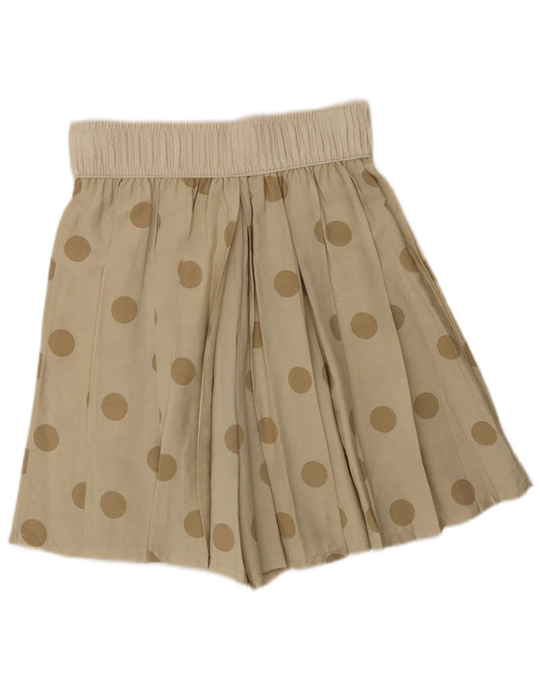 Vintage kvinders højtaljede Cullotes Shorts W28 Medium Beige Polka Dot