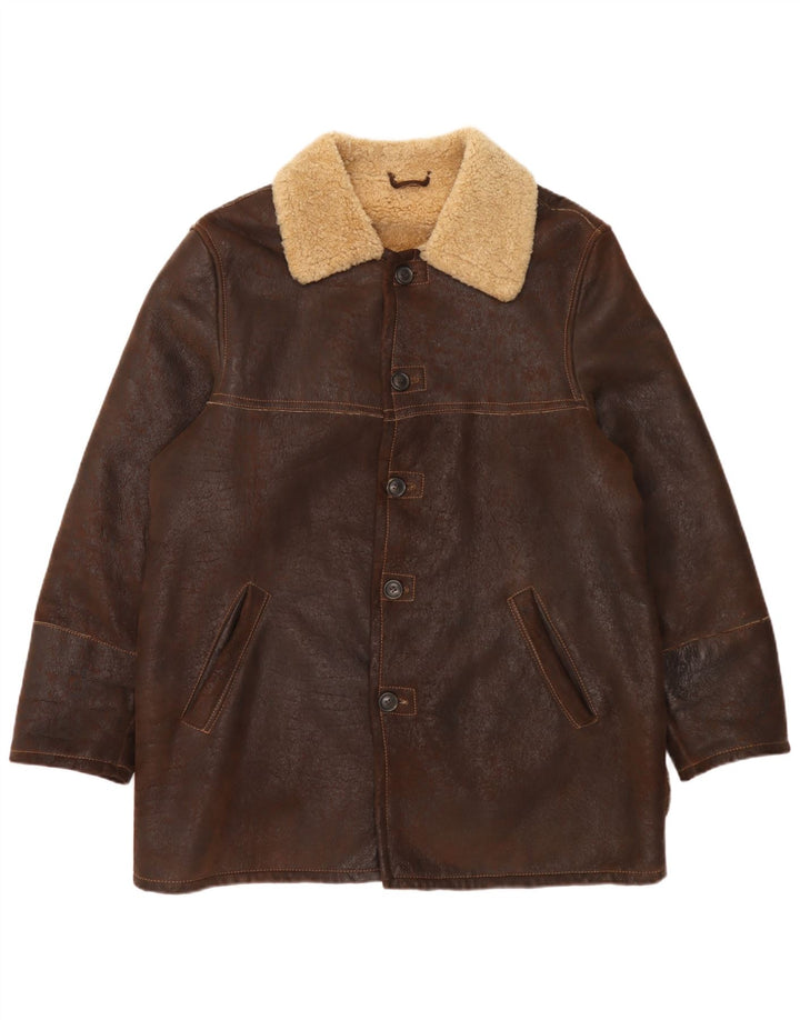 Pirbos Herre Shearling Jacket IT 58 4XL Brun Shearling