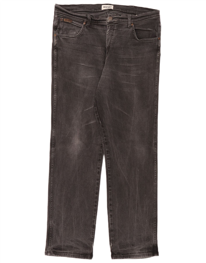 Wrangler Herre Texas Stretch Straight Jeans W38 L32 Grå Bomuld