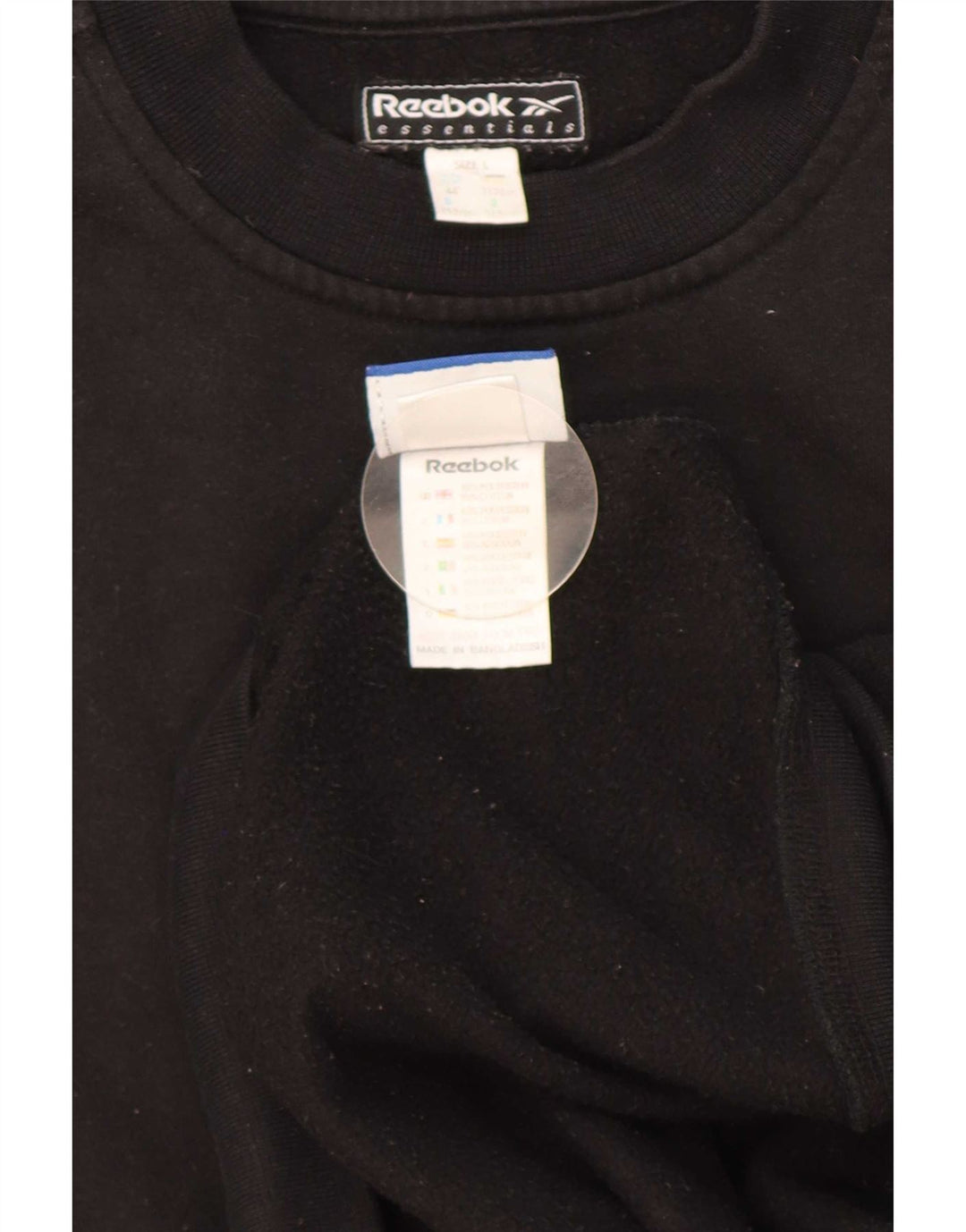 Reebok Herre Sweatshirt Jumper Large Sort Polyester
