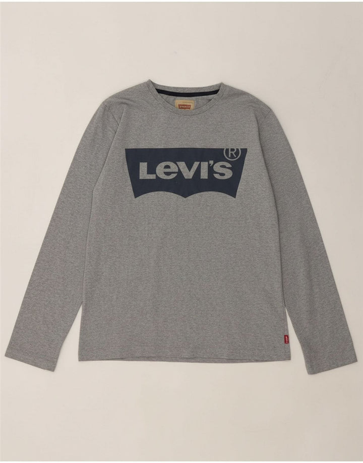 LEVI'S Boys Graphic Top Long Sleeve 15-16 Years Grey