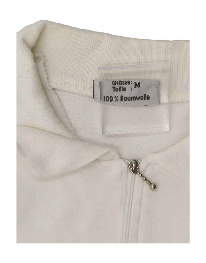 VINTAGE Mens Polo Shirt Medium White Colourblock Cotton Vintage Vintage and Second-Hand Vintage from Messina Hembry 