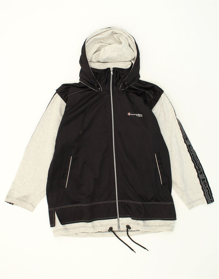 CHAMPION Mens Hooded Tracksuit Top Jacket Large Black Cotton Vintage Champion and Second-Hand Champion from Messina Hembry 