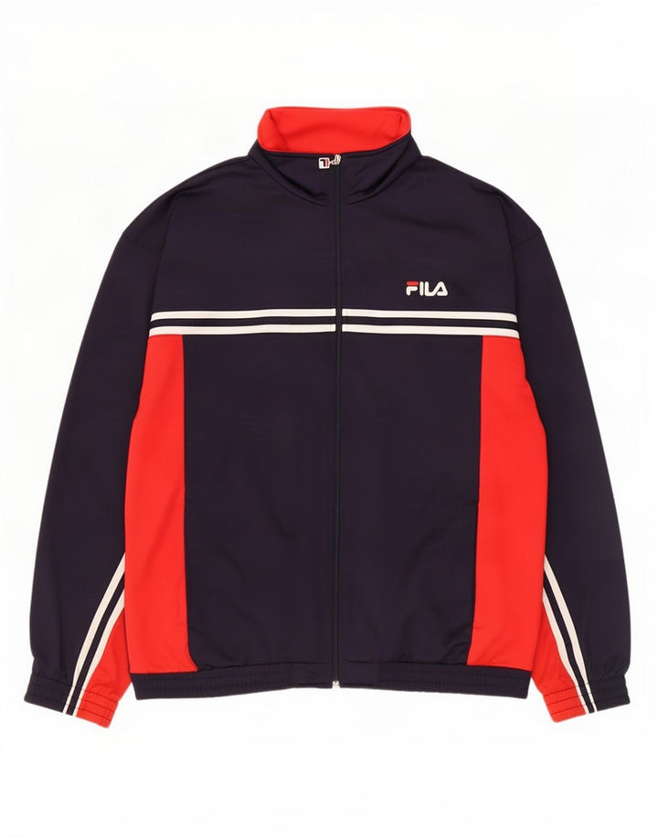 Fila Træningsdragt til mænd Topjakke XL Marineblå Colourblock Polyester