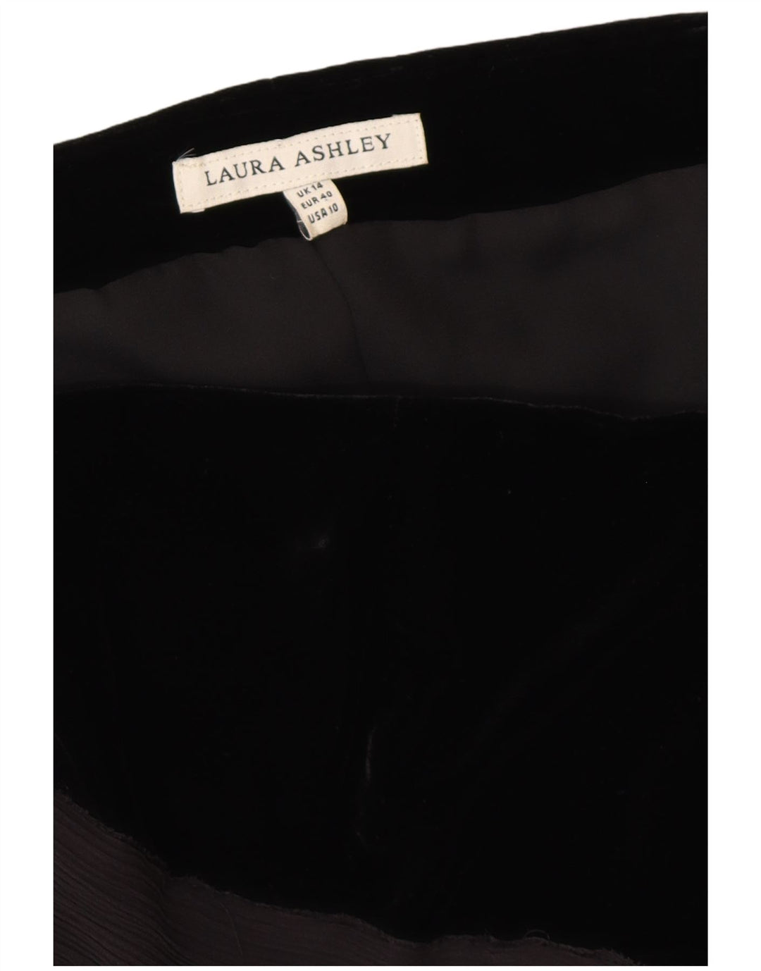 LAURA ASHLEY Womens Velvet Corset Top UK 14 Medium Black Viscose