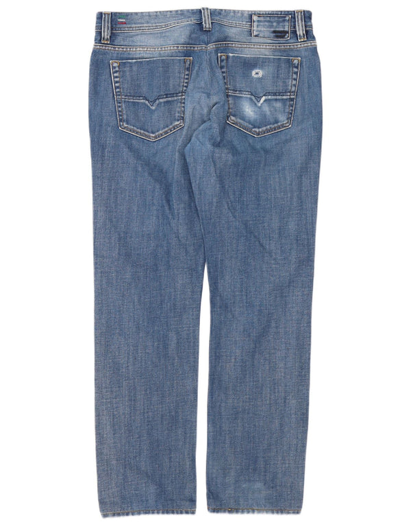 Diesel Herre Viker Straight Jeans W36 L32 Blå Bomuld