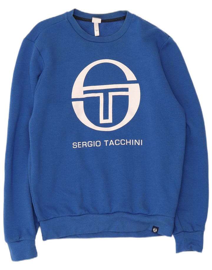 Sergio Tacchini Herre Grafisk Sweatshirt Jumper Medium Blå Bomuld