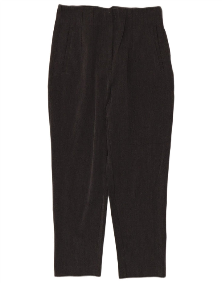 Zara Kvinders Højtaljede Crop Suit Bukser Medium W28 L25 Grå Polyester