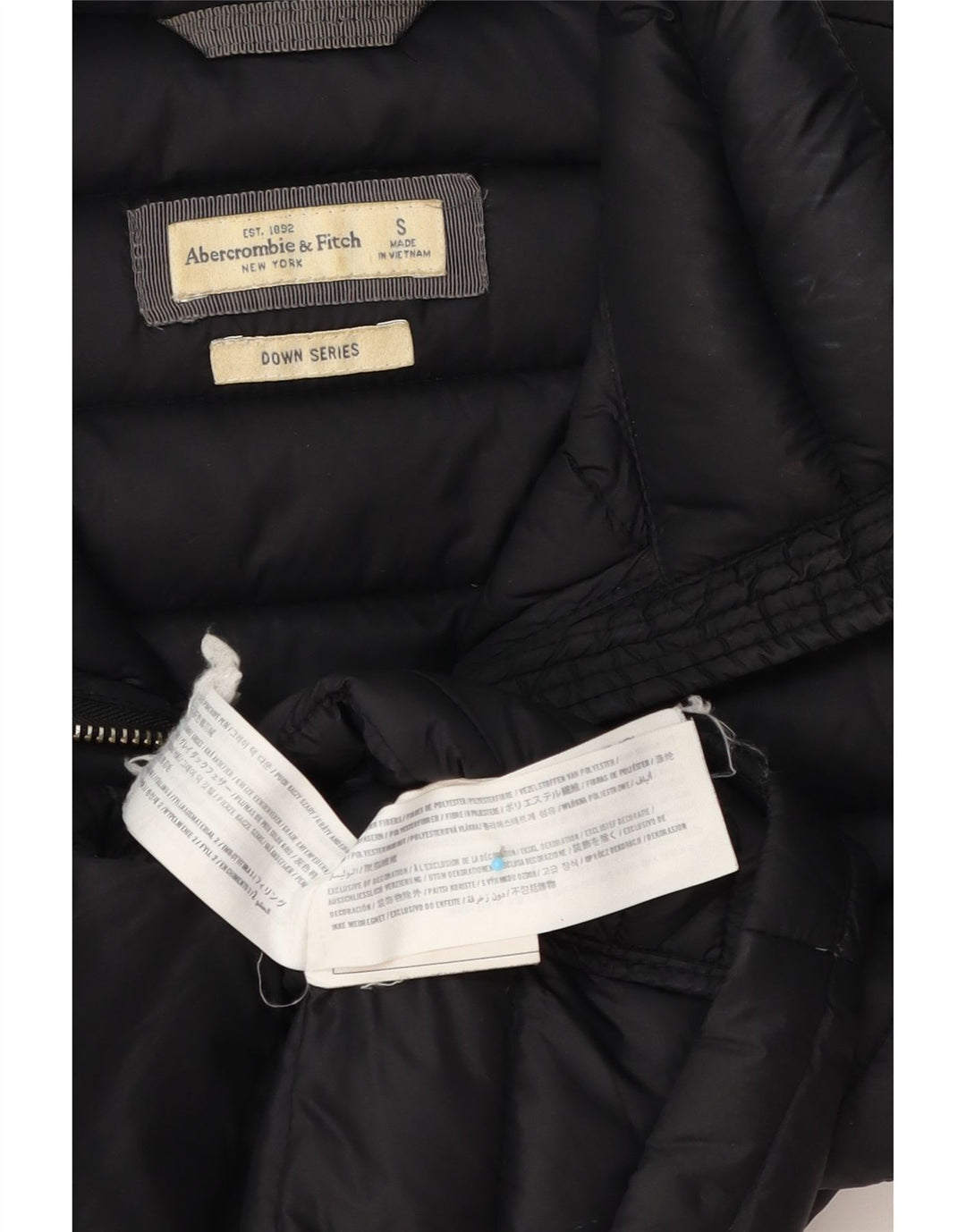 Abercrombie & Fitch Polstret jakke til kvinder UK 10 Lille sort polyester