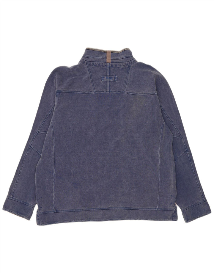 Fat Face Herre Zip Neck Sweatshirt Jumper Large Navy Blue Bomuld