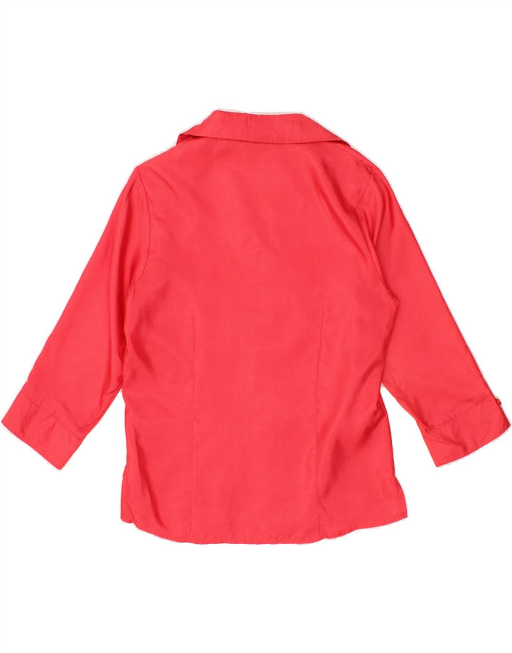 VINTAGE Womens 3/4 Sleeve Shirt Blouse UK 16 Large Pink Polyester Vintage Vintage and Second-Hand Vintage from Messina Hembry 
