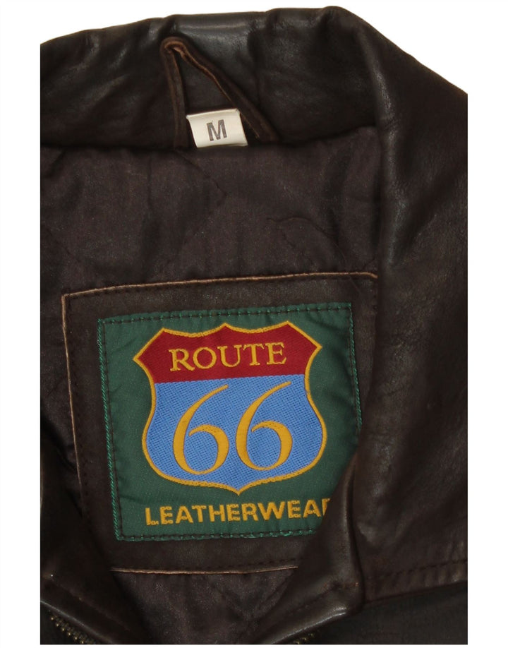 Route 66 Herre Læderjakke UK 38 Medium Brun Læder