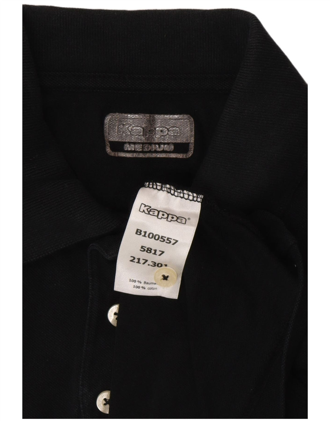 KAPPA Poloshirt til mænd Medium Sort bomuld