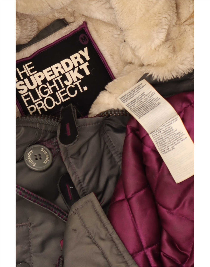 Superdry Parkajakke med hætte til mænd UK 38 Medium Grey Nylon
