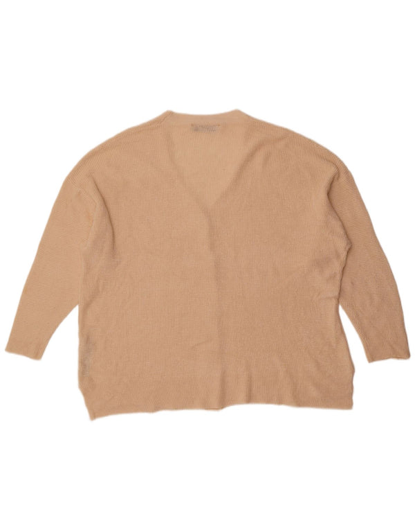 Zara Dame 3/4 ærmet oversized cardigan sweater UK 14 Medium Off White