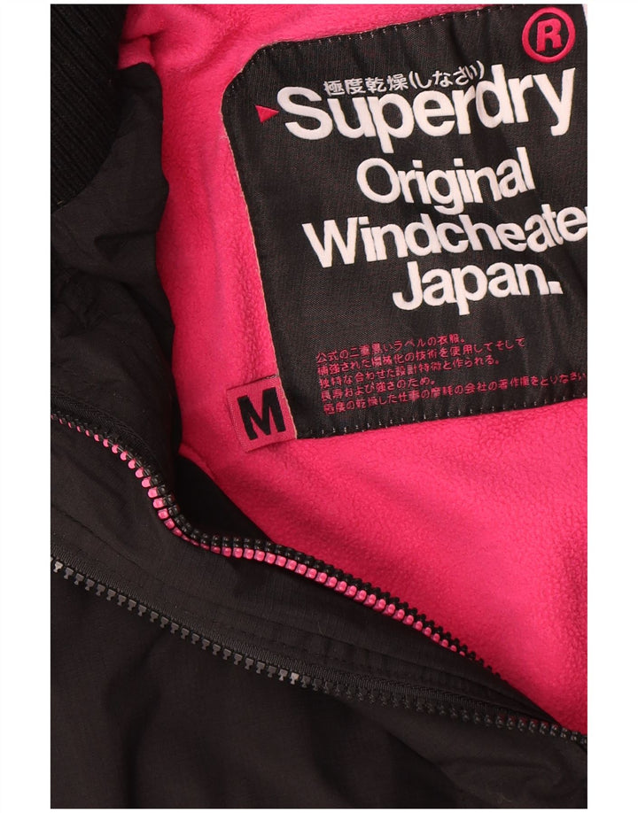Superdry vindjakke til kvinder med hætte vindjakke UK 14 Medium Sort