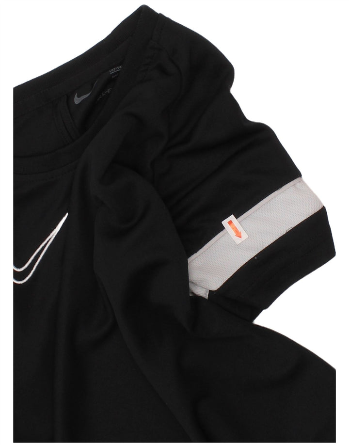 NIKE Boys Dri Fit T-Shirt Top 10-11 år Medium Sort Colourblock