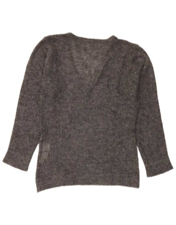 Marella Dame V-hals Sweater UK 16 Stor Grå Polyamid