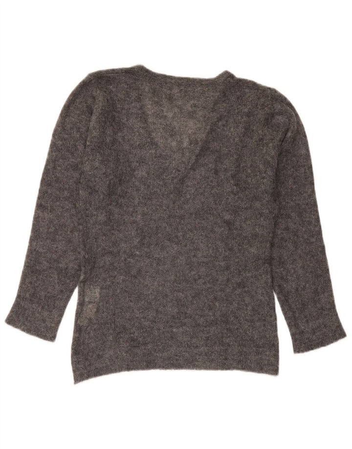 Marella Dame V-hals Sweater UK 16 Stor Grå Polyamid