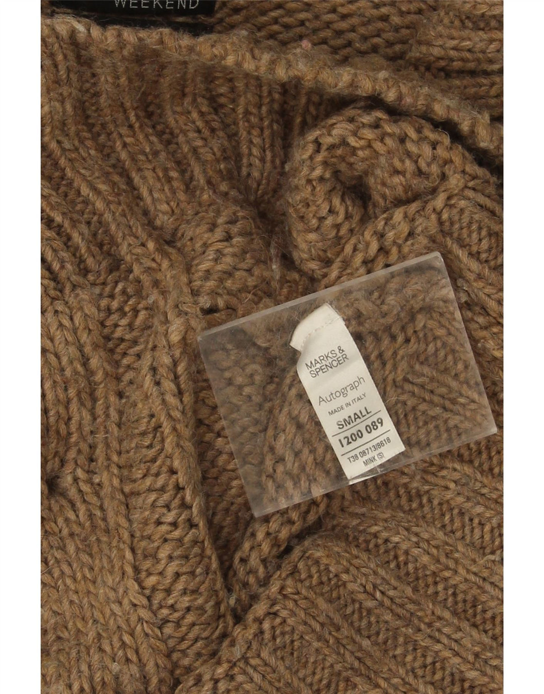 Marks & Spencer kortærmet cardigantrøje til kvinder UK 10 Small Beige