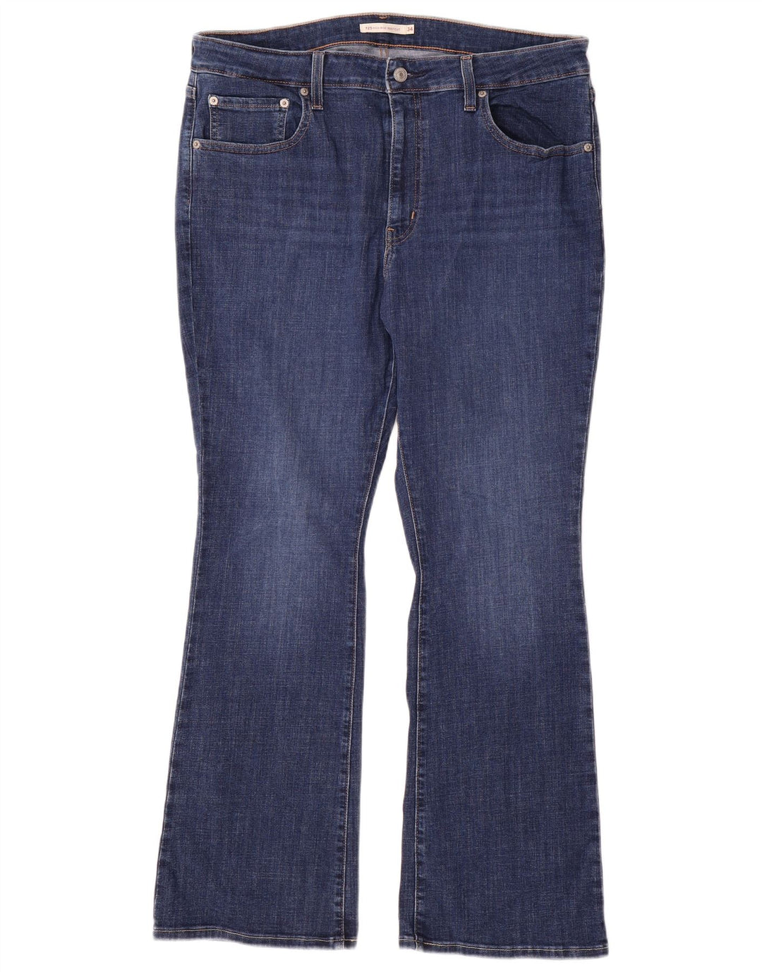 Levi's Womens 725 High Rise Bootcut Jeans W34 L30 Marineblå Bomuld