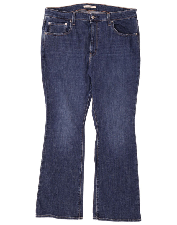 Levi's Womens 725 High Rise Bootcut Jeans W34 L30 Marineblå Bomuld