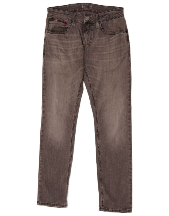 Tommy Hilfiger Herre Slim Jeans W33 L32 Grå Bomuld