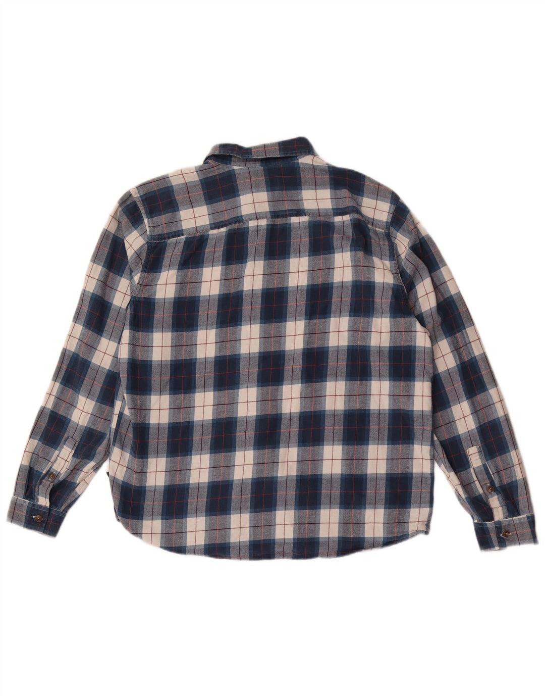 Patagonia herre flannelskjorte stor blå ternet bomuld