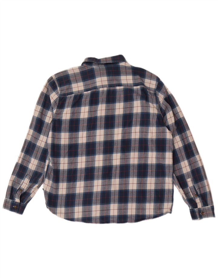 Patagonia herre flannelskjorte stor blå ternet bomuld