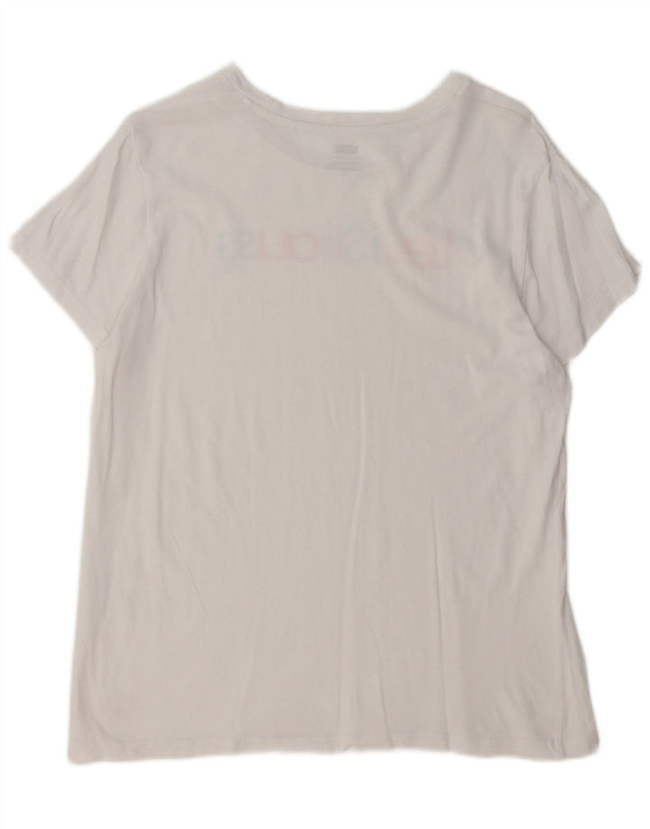 LEVI'S Grafisk T-shirt top til kvinder UK 14 Medium White