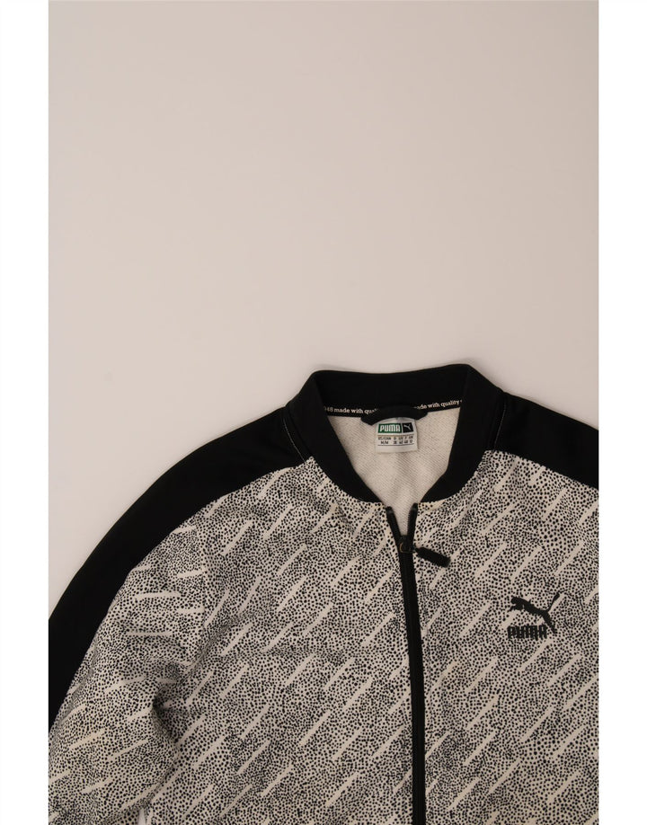 PUMA Womens Tracksuit Top Jacket UK 12 Medium Grey Spotted Polyester Vintage Puma and Second-Hand Puma from Messina Hembry 