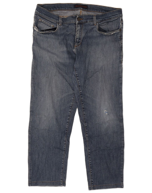 Trussardi Herre Distressed Cropped Jeans IT 51 Large W37 L26 Blue