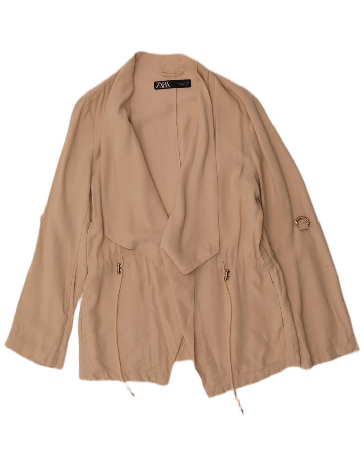 Zara Oversized Bomber Jacket UK 10 Small Beige