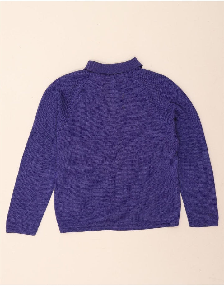 Vintage dame cardigan sweater IT 46 Stor lilla bomuld