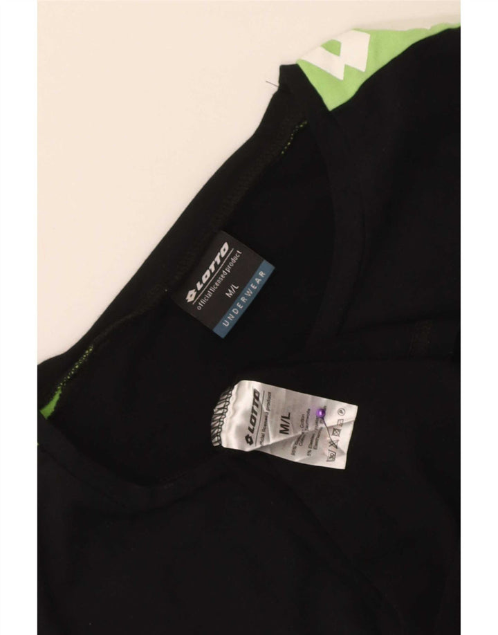 Lotto Herre grafisk T-shirt Top Medium Sort Colourblock Bomuld