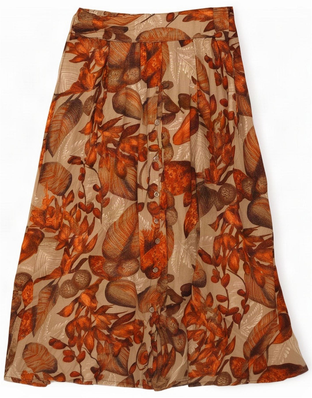Vintage Dame Maxi Nederdel Medium W28 Flerfarvet Blomster