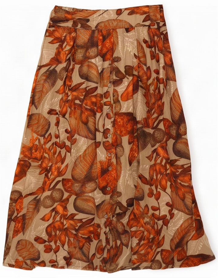 Vintage Dame Maxi Nederdel Medium W28 Flerfarvet Blomster