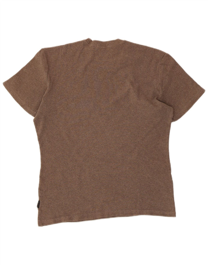 PAUL SMITH Dame T-Shirt Top UK 14 Medium Brun Bomuld
