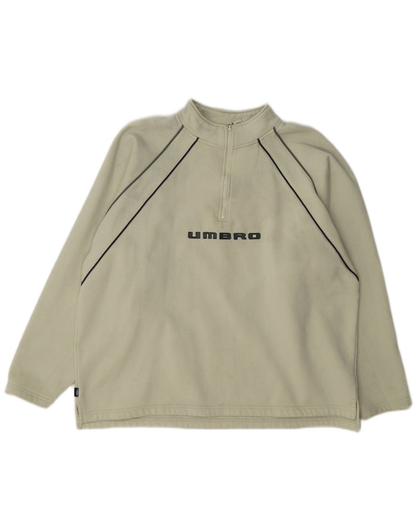Umbro Herre grafisk fleecetrøje med lynlås UK 41/43 Stor grøn polyester