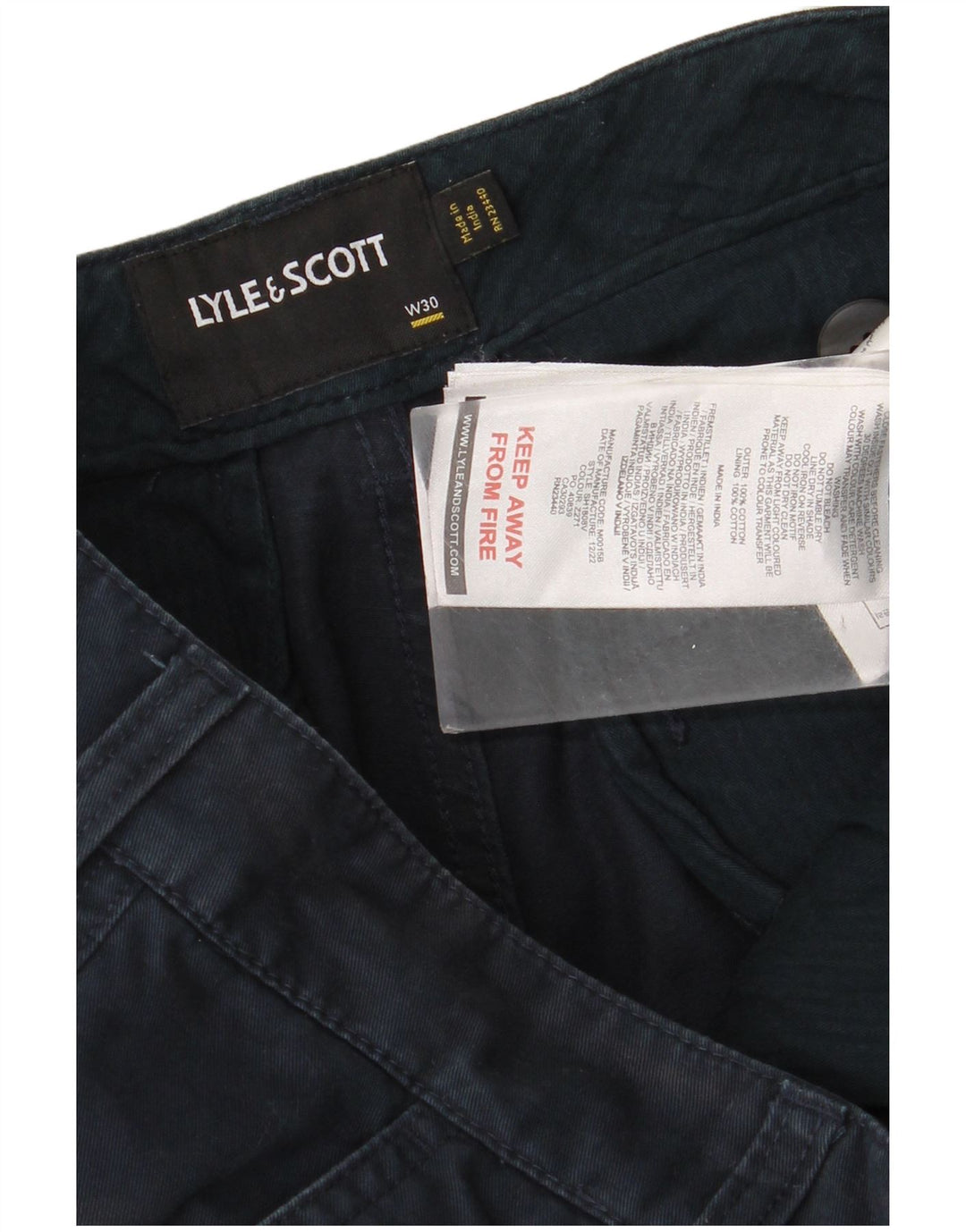 Lyle & Scott Herre Cargo Shorts W30 Mellem marineblå bomuld