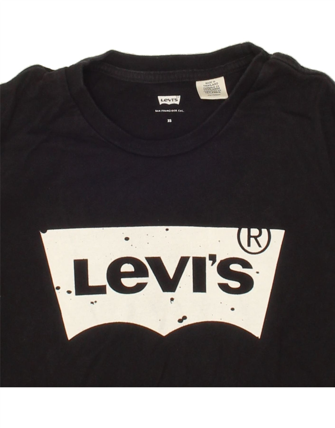 LEVI'S Mens Graphic T-Shirt Top XS Black Cotton Vintage Levi's and Second-Hand Levi's from Messina Hembry 