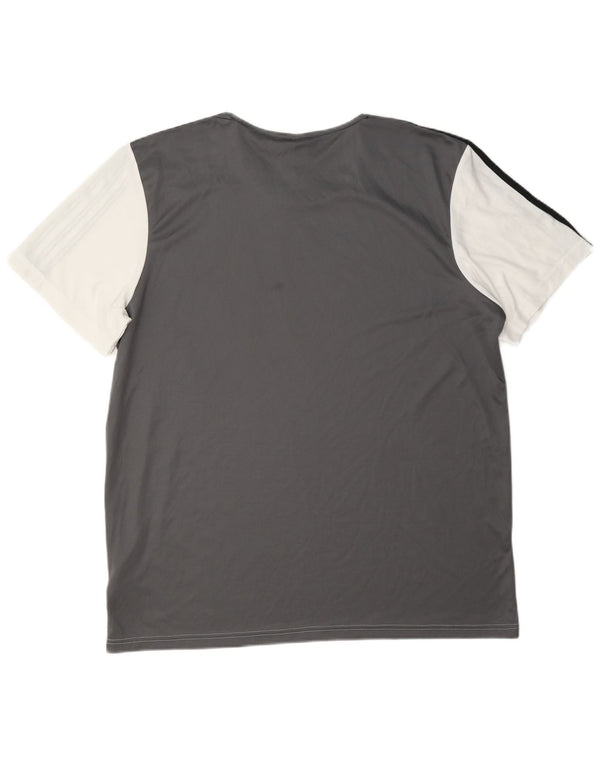 Adidas Herre Aeroready T-Shirt Top XL Hvid Colourblock Polyester