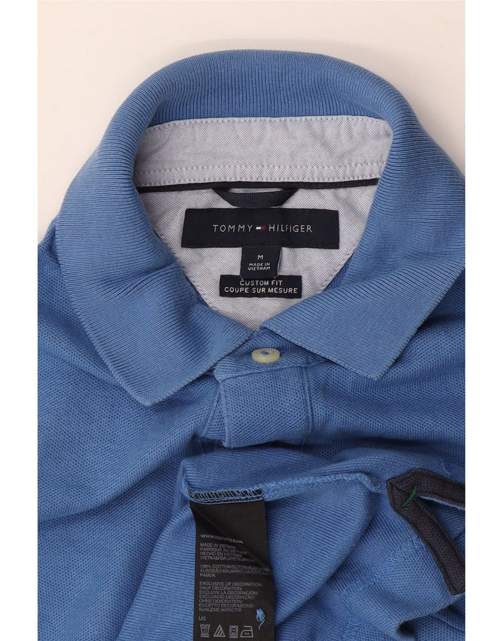 TOMMY HILFIGER Herre Custom Fit poloshirt mellemblå bomuld