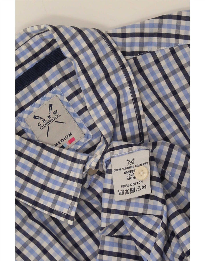 Crew Clothing Herre kortærmet skjorte Medium Blue Gingham Cotton