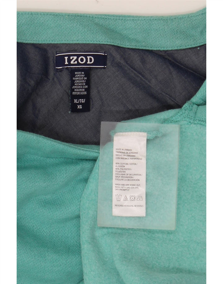 IZOD Oversized Sweatshirt Jumper til kvinder DK 18 XL turkis bomuld