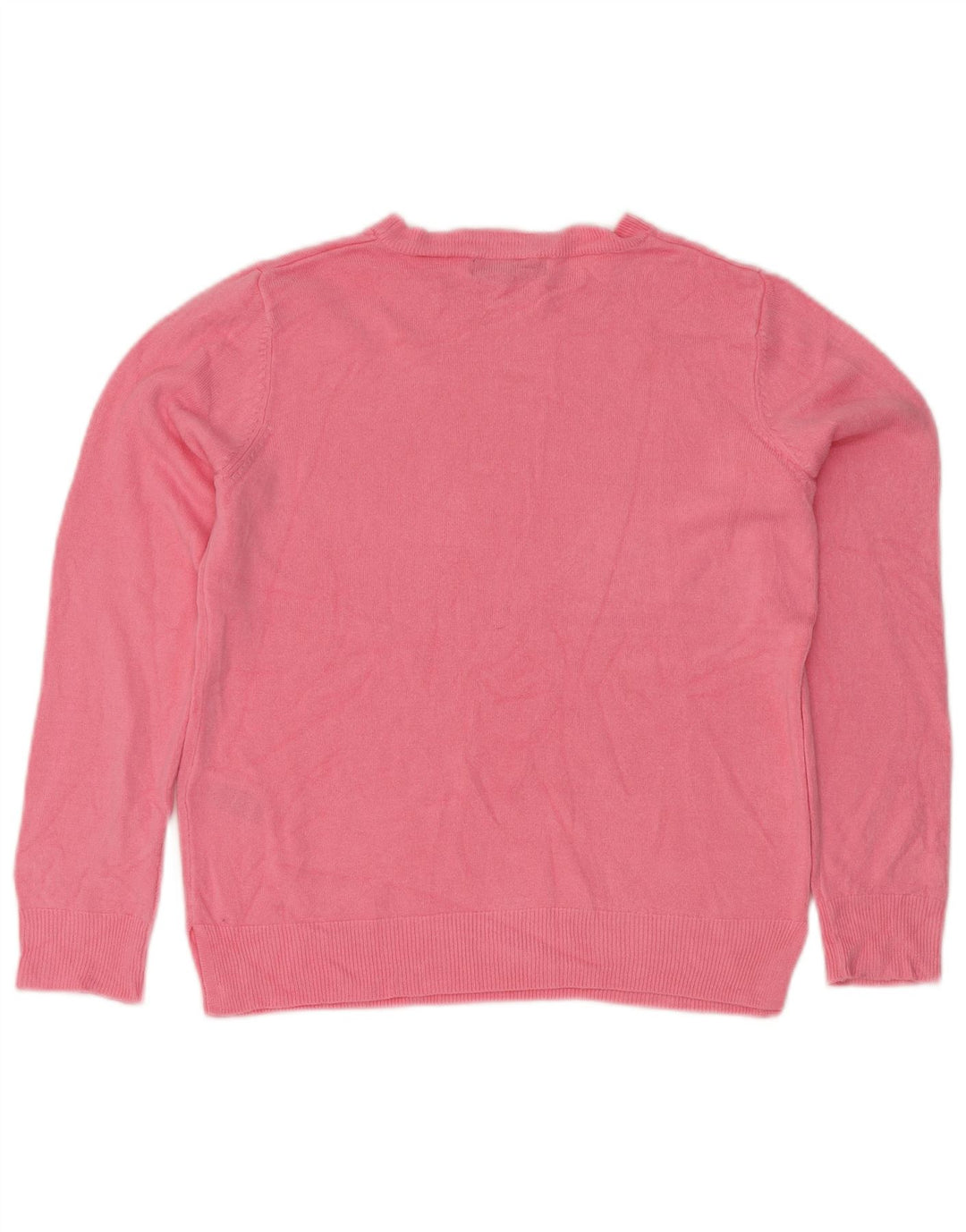 MARKS & SPENCER Dame sweater med rund hals DK 12 Medium Pink Akryl
